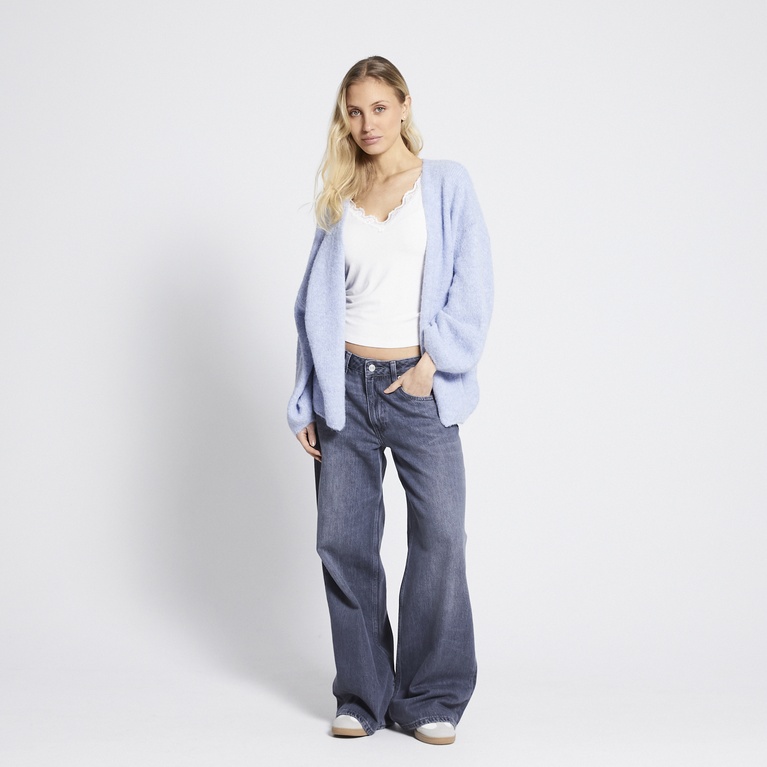 Open knit cardigan "Samantha" Light blue